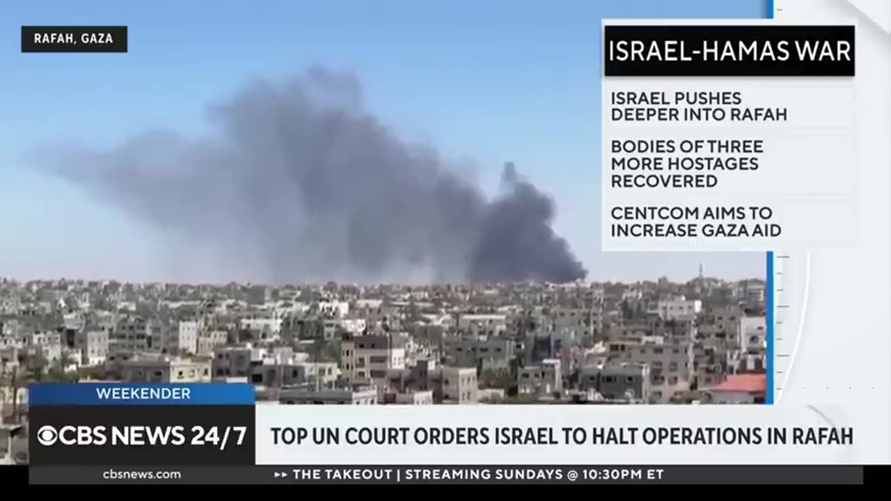 Latest on Israel-Hamas war as U.N. court orders end of Rafah operations CBS News