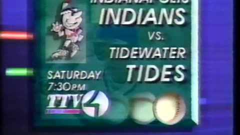 June 30, 1991 - Promo for Indianapolis Indians vs. Tidewater Tides