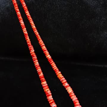 Natural turquoise and red spiny oyster roundle beads necklace for making Jewelry02