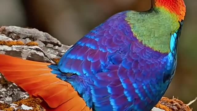 A male pheasant with a brown tail