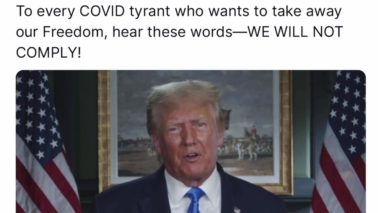 Trump posts on Truth Social about not complying to the Covid Tyrants' latest Stunt