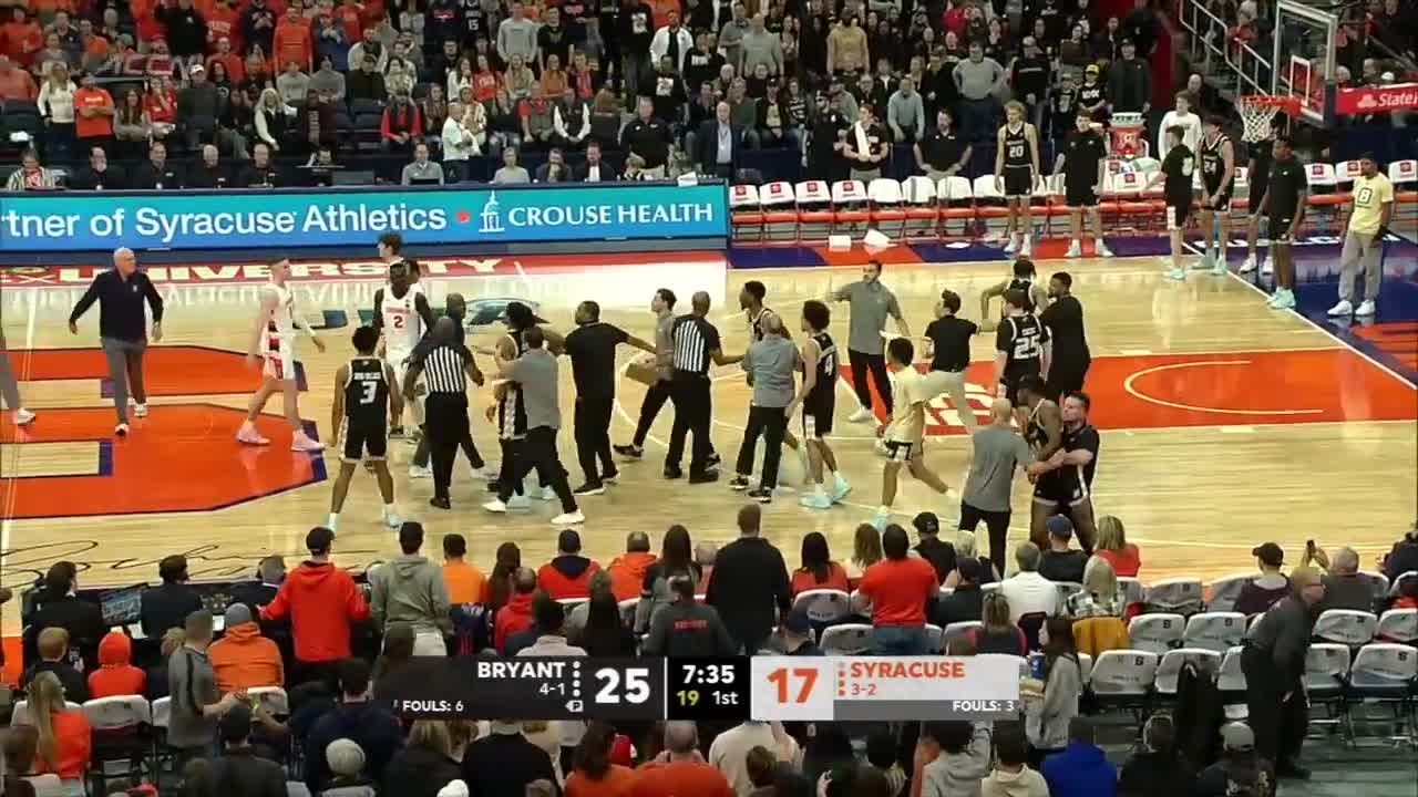 Doug Edert and Syracuse's Judah Mintz EJECTED for slapping each other 😳 _ ESPN College Basketball