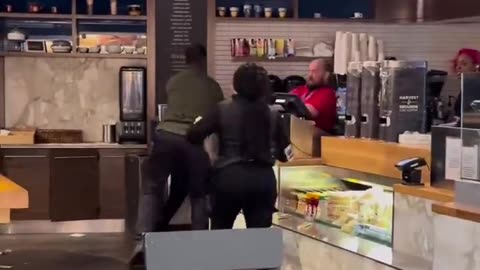 Girl Loses Her Mind In Airport Cafe