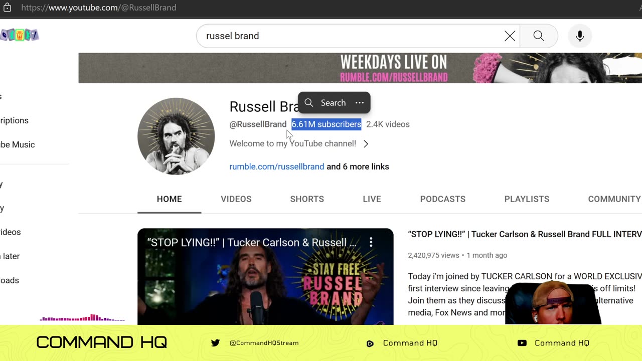 Command HQ: Russell Brand Taken Out by the Deep State (Call-In Show)
