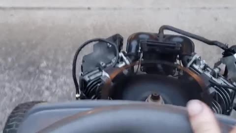 Destroyed mower saved from the junkyard