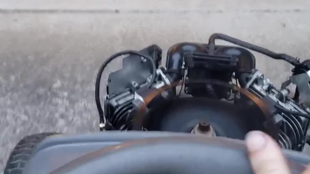 Destroyed mower saved from the junkyard