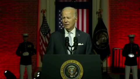 Blood red Biden speech (audience reaction)