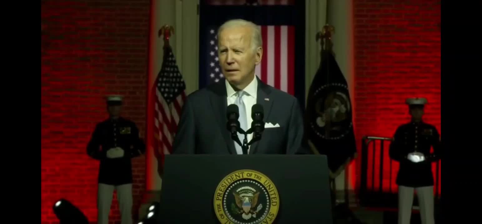 Blood red Biden speech (audience reaction)