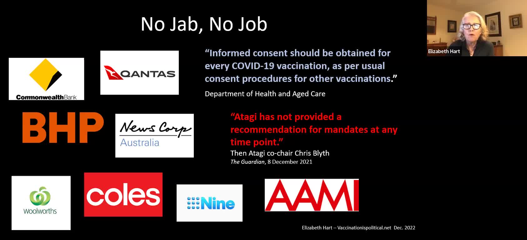 AMN Masterclass with Elizabeth Hart - Conflicts of Interest & COVID-19 Vaccines