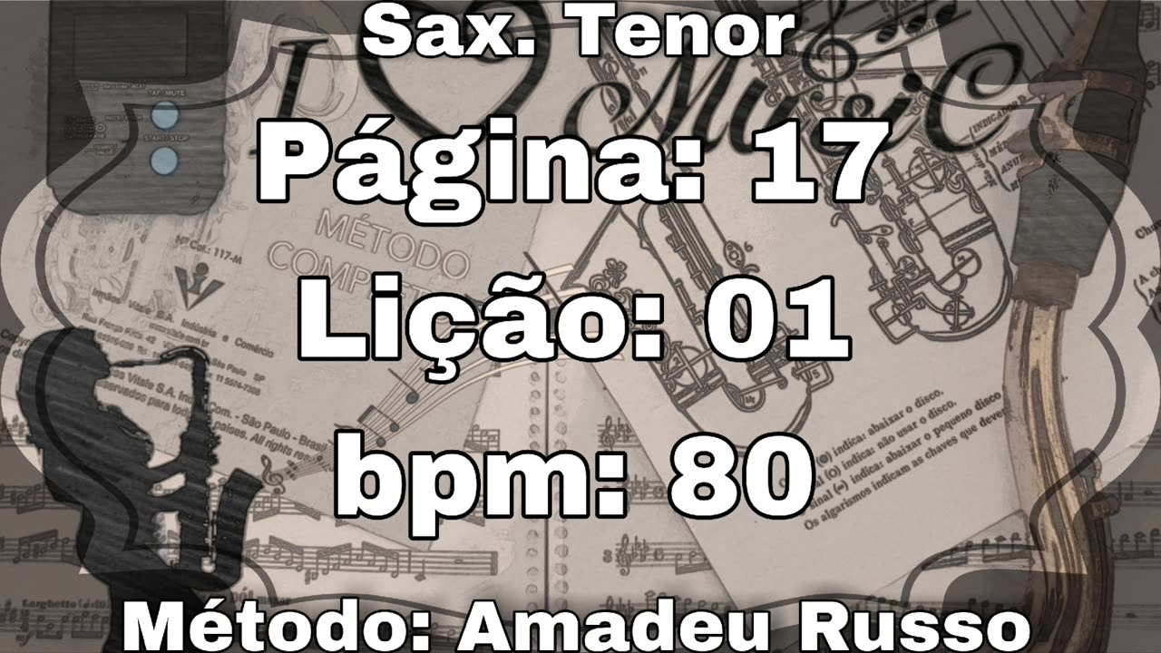 Página: 17 Lição: 01 Intervalos de 7° - Sax. Tenor [80 bpm]
