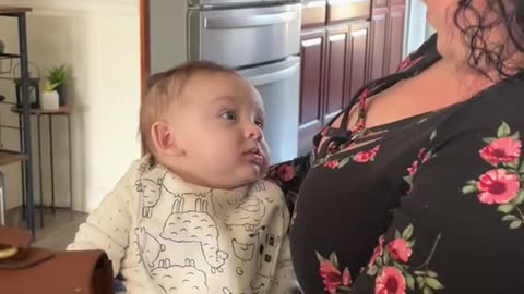 Hungry Baby Boy Can't Help But Stare