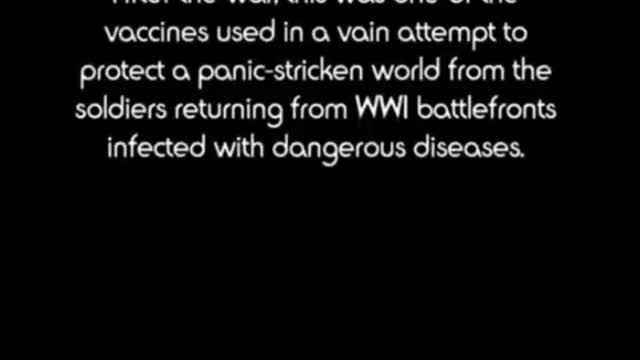 Spanish Flu: It was the vaccine that killed people.