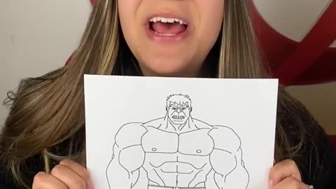 QUEM COLORIR MELHOR O DESENHO DO INCRÍVEL HULK, VENCE! #shorts