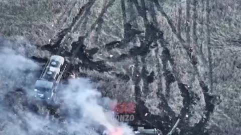 The Russian military heroically put out a heavy mortar 2S4 "Tulip" with a full supply of ammunition