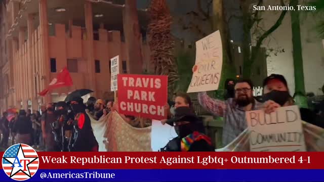 Weak Republican Protest of Drag Christmas Event in San Antonio, Texas, Right Outnumbered 4-1