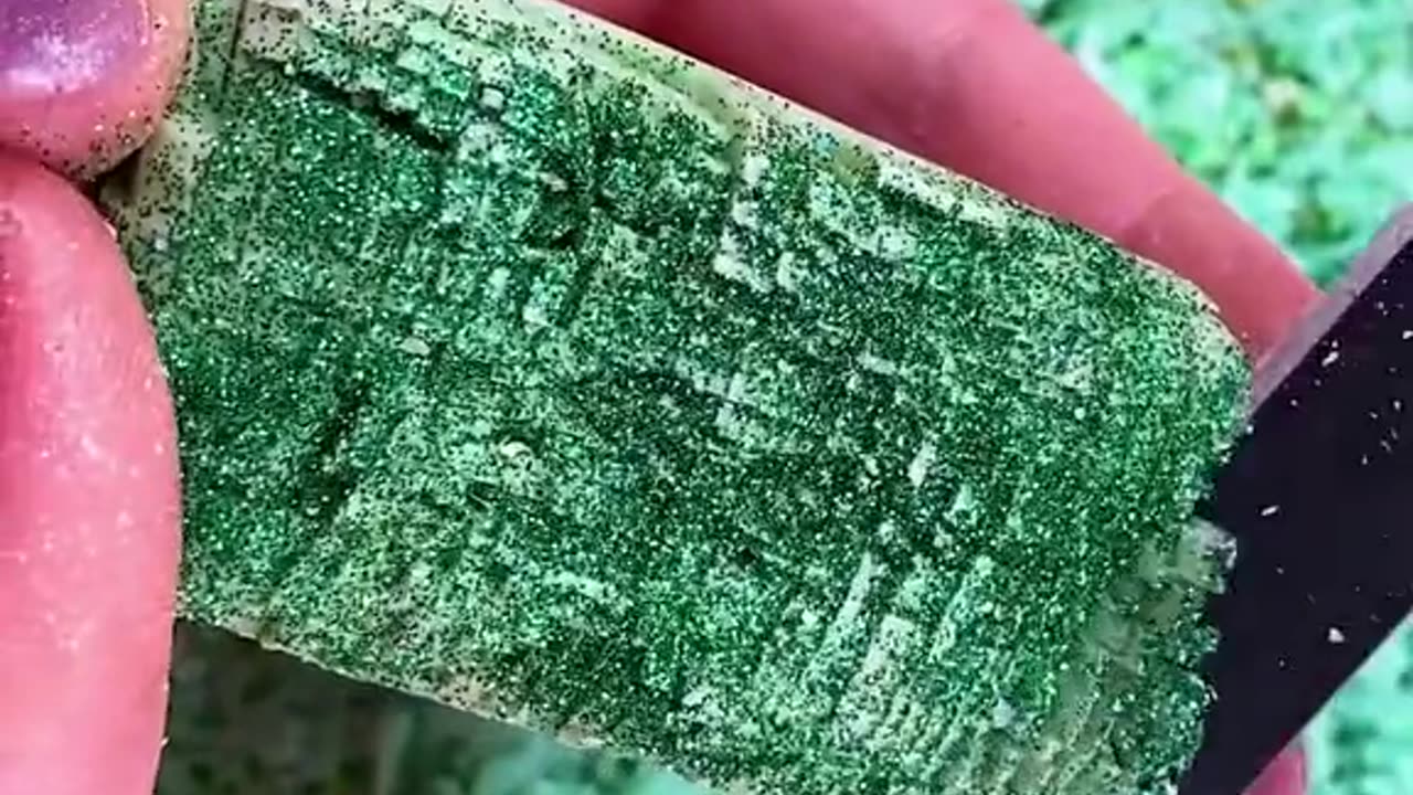 Green 💚💚💚 ASMR Soap cutting - Soap Carving