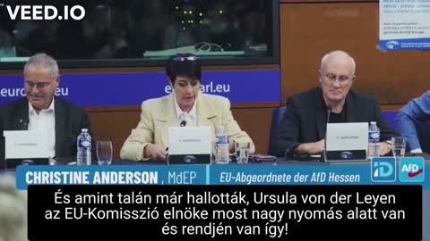 EU parlamenti képviselő Christine Anderson felszólalása: "Az emberek át lettek verve a coviddal".