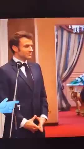 Babilonic whore: Macron - FLASHING ILLUMINATI SATANIC SIGNS ON LIVE TV