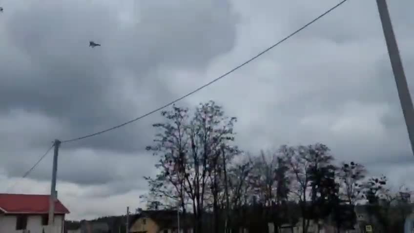 Air Battles in the Outskirts of Kiev at Ukraine