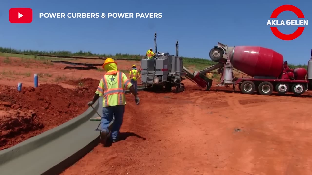 Construction workers can't believe this machine. Incredible modern construction technology.