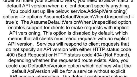 Default version for API Management