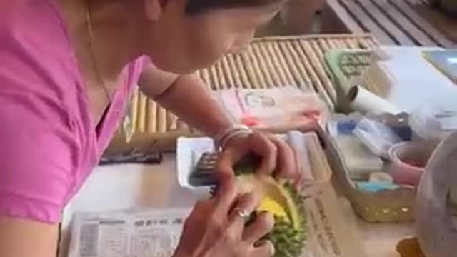 Amazing Durian Cutting Skills _ Thai Street Food _15วัน15Shorts-xDq1D14rExo