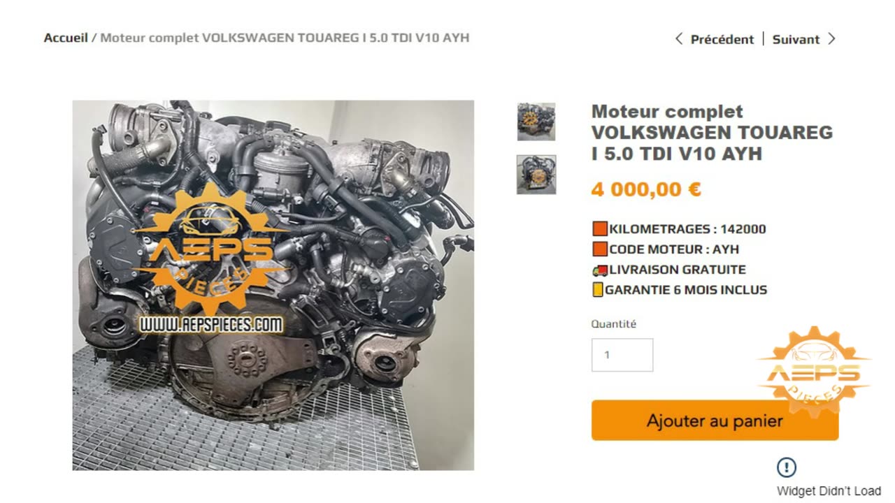 Moteur complet VOLKSWAGEN TOUAREG I 5.0 TDI V10 AYH