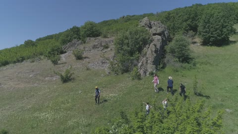 Tourists visit incredible rare stone sphinx in Macedonia