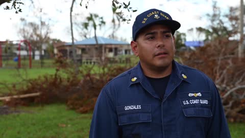 U.S. Coast Guard Station For Myers Beach members conduct interviews