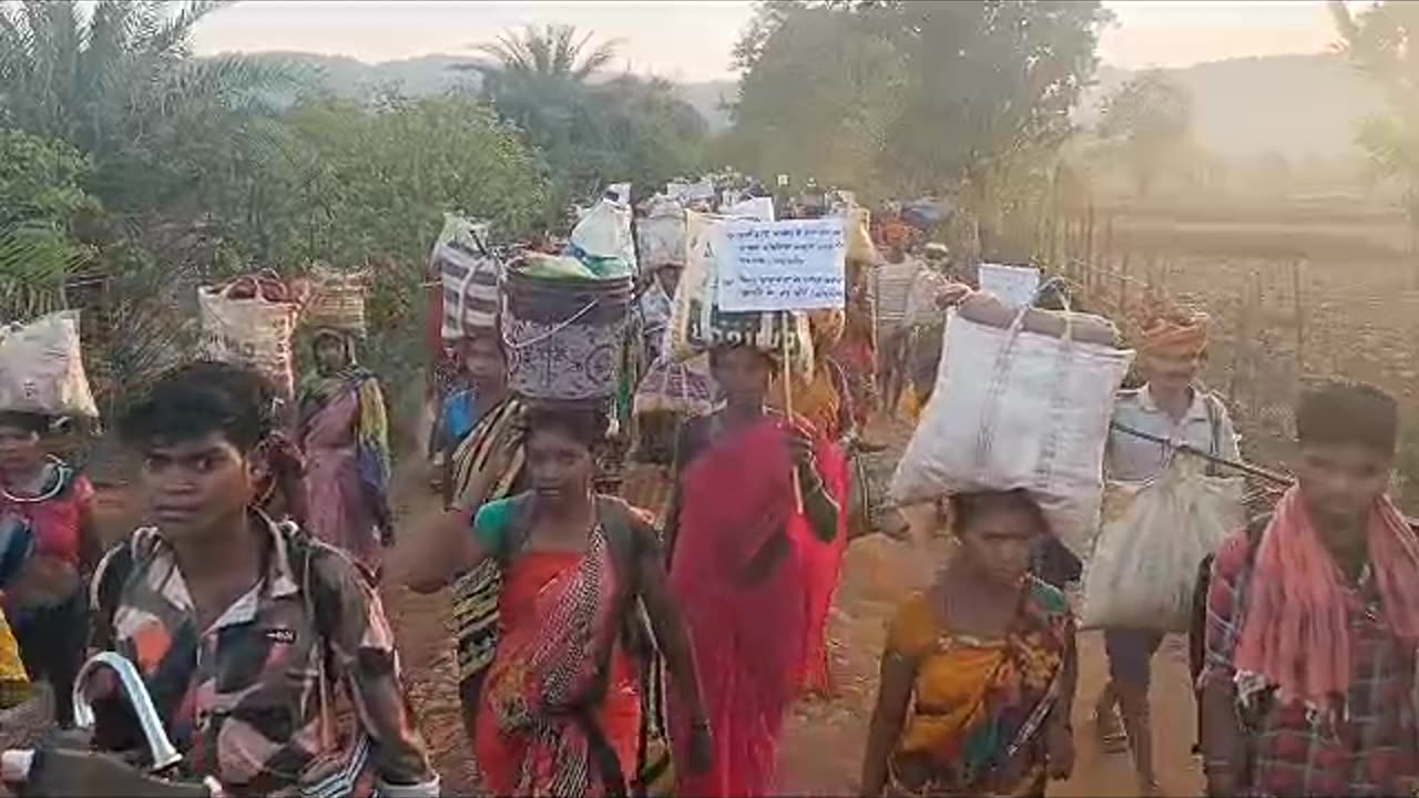 Tribal people marched to Narayanpur headquarter in Chhattisgarh