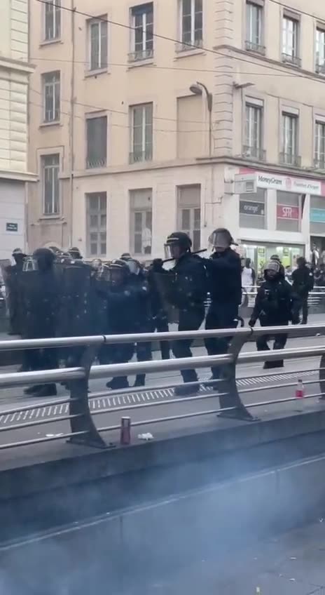 France, Lyon Tear gas was reportedly used to disperse a pro-Palestinian demonstration.