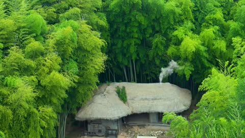 A village hut in peace