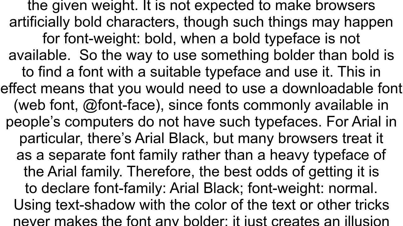 Creating really bold text with css