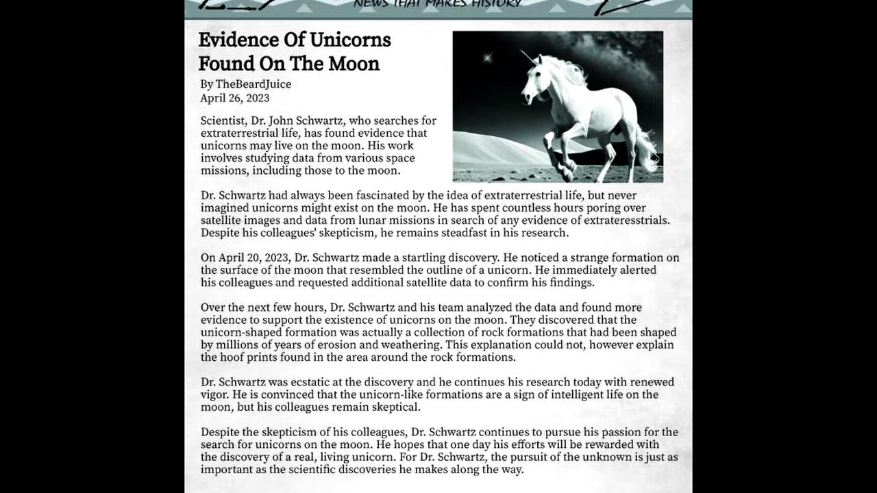 Evidence Of Unicorns Found On The Moon
