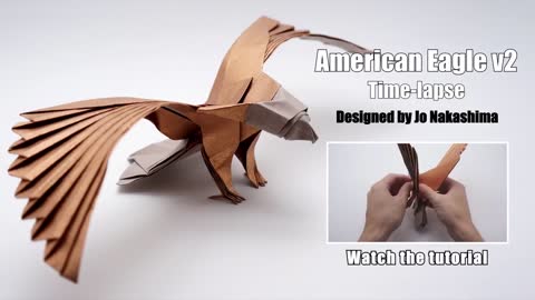 ORIGAMI AMERICAN EAGLE v2 (Jo Nakashima) - Time-lapse