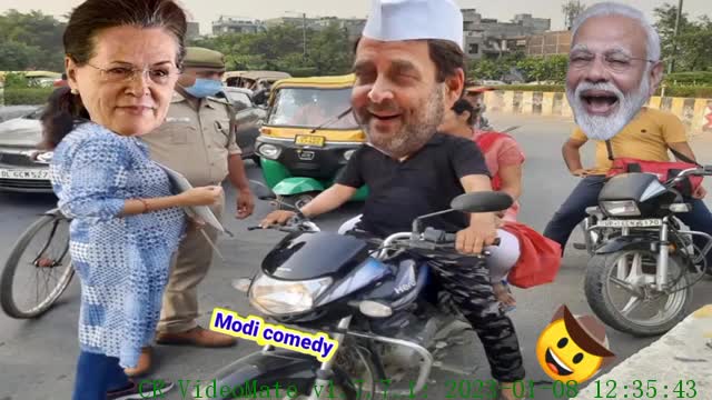 सोनिया गांधी ने काटा मोदी जी और राहुल का चालान Traffic Rules Comedy funny video Modi comedy