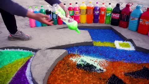 How to make Rainbow Halloween Pumpkins with Orbeez,Big Fanta,Coca Cola vs Mentos and Popular Sodas10