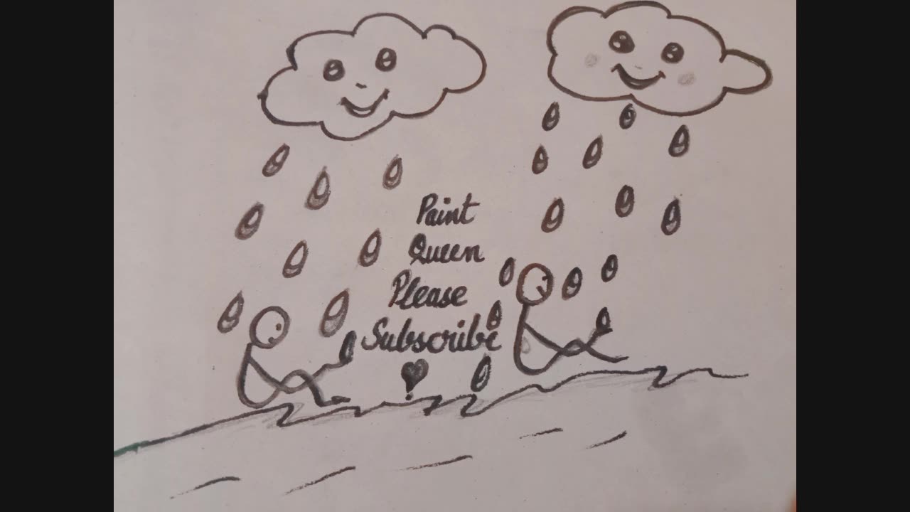 Cute clouds drawing||cute clouds||Rainy clouds