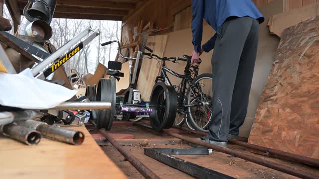 first run on 4 wheels with pedal rail cart