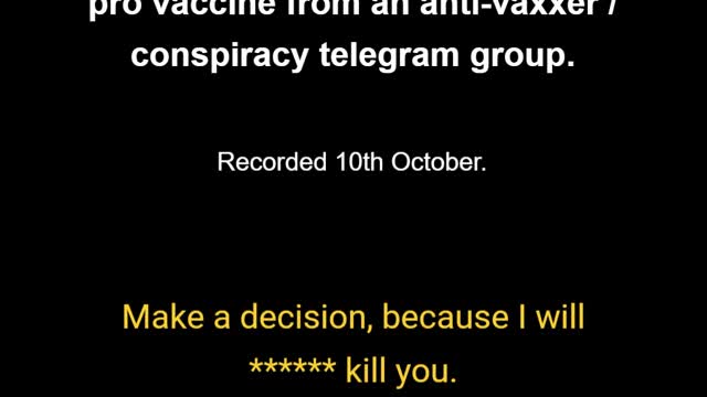 Anti-vaxxer threatening to kill us