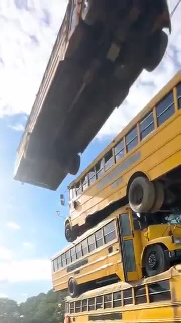 How Many School Buses Can We Stack