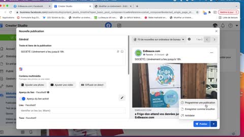 Tutoriel publication Facebook
