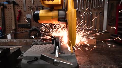 Damascus Steel Japanese Tanto from Chainsaw Chain-6