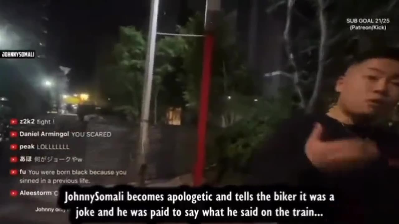 A Japanese biker who saw live-streamer harassing people on a Japanese train