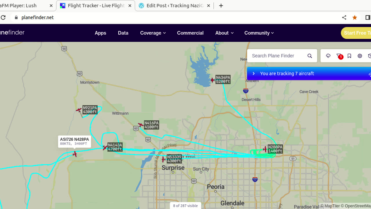 N416PA N912PA N4143A - Chinese Mormon Girls still mowing US60 and Wittmann AZ