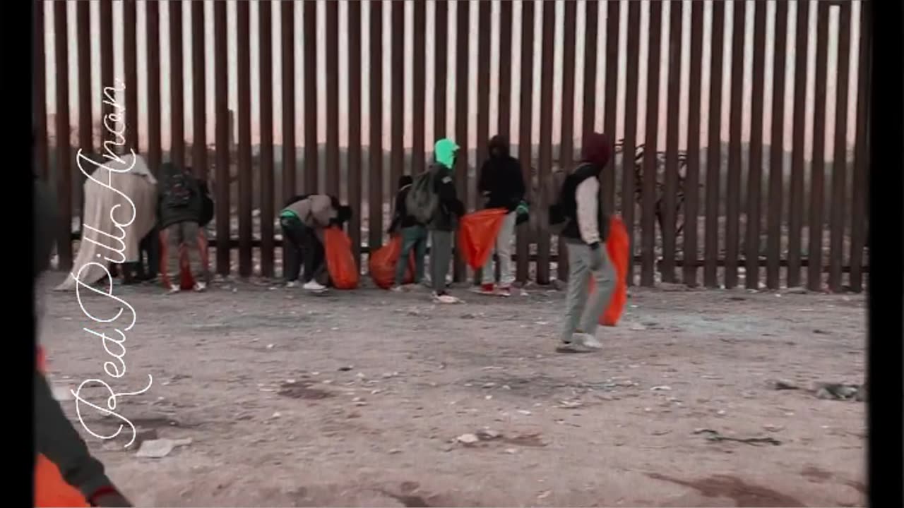 Border patrol handing out trash bags.. | Check Description