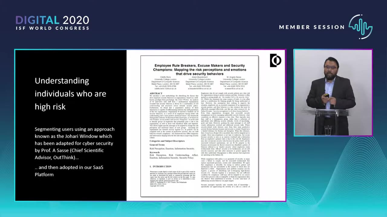 The Human Factors in Cyber Security - Target Behaviour Change - Digital I.D. 2020 ISF WORLD CONGRESS (2021)