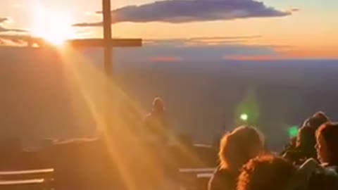 Camp greenfield for sunset reflection and prayer