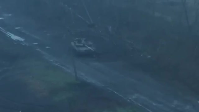 Destruction of a V.S.U. tank near Svatovo.