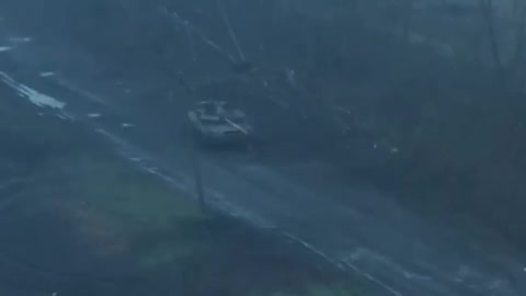 Destruction of a V.S.U. tank near Svatovo.